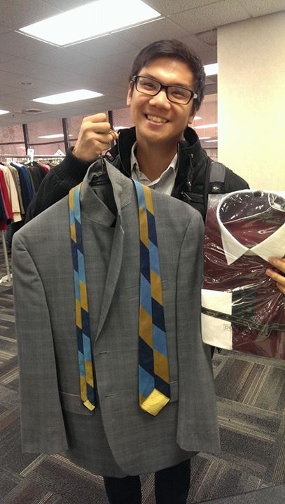 Another happy student finds an interview outfit! (photo via SAA)